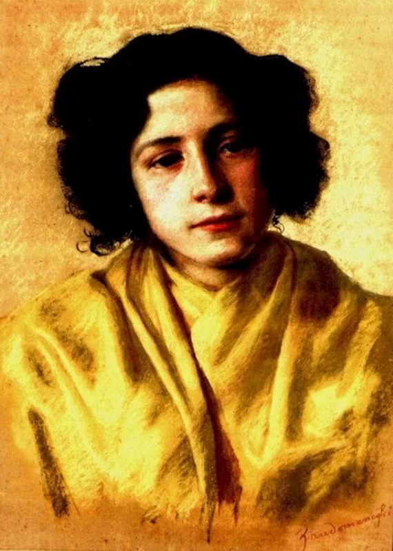 Ritratto di fanciulla con scialle giallo